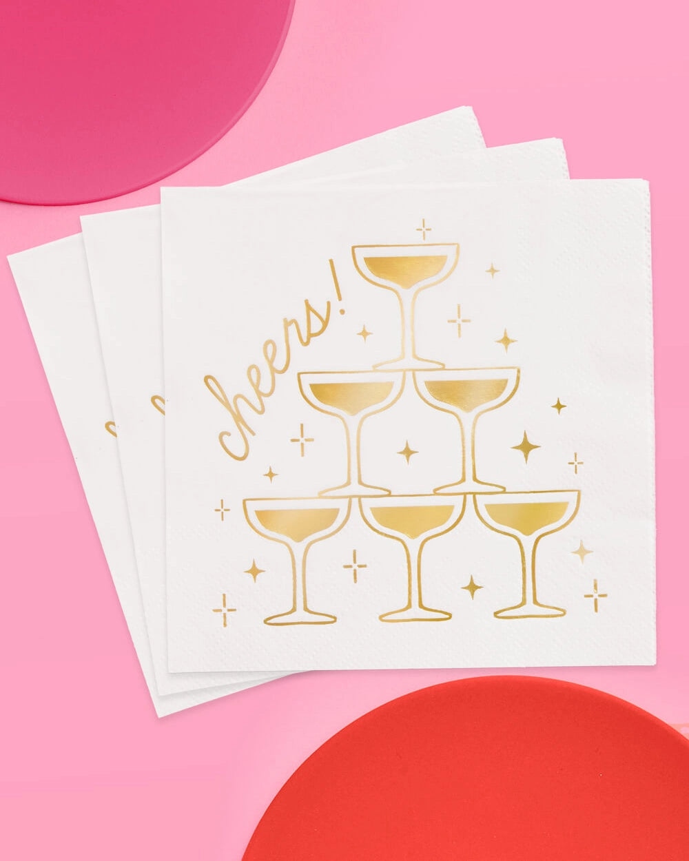 GOLD FOIL CHEERS NAPKINS