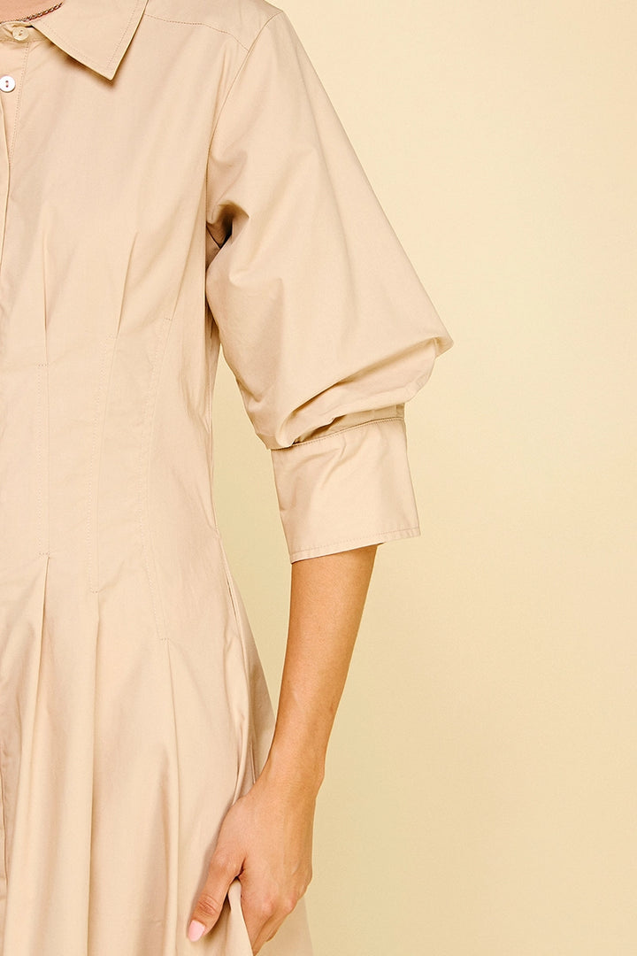 TUCK DETAIL MAXI DRESS-OAT