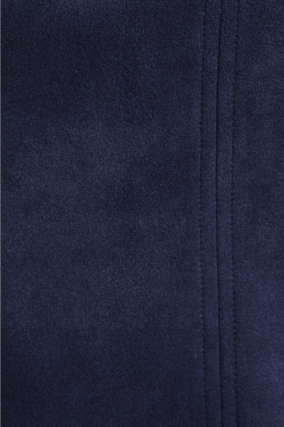 FAUX SUEDE MINI DRESS-NAVY