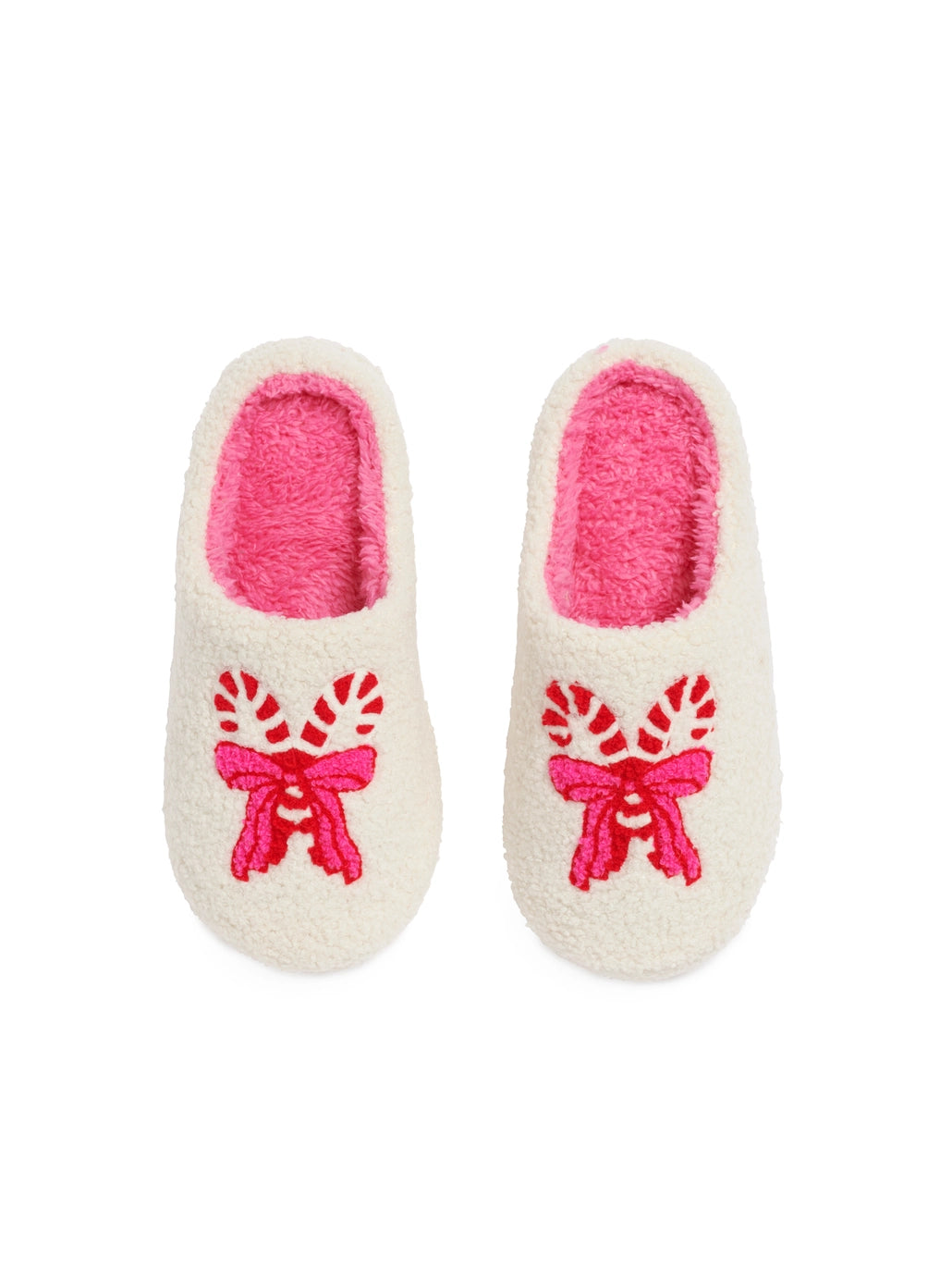 CANDY CANE SLIPPERS-IVORY/RED