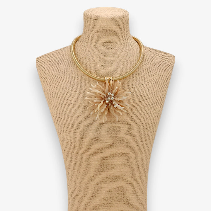 CORAL FLOWER COLLAR NECKLACE