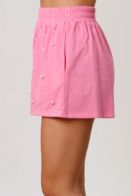 PEARL TERRY SHORTS-PINK