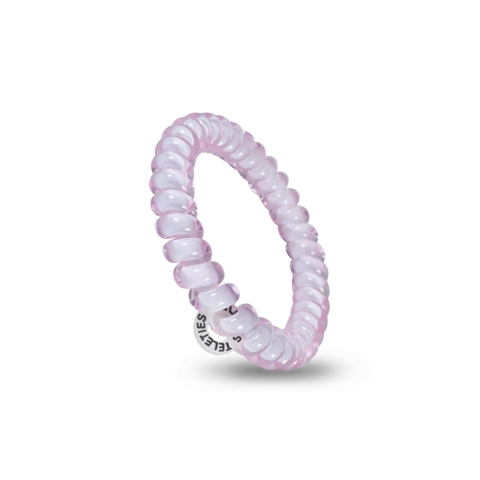 LARGE SPIRAL HAIR TIES-ROSE PINK WATER