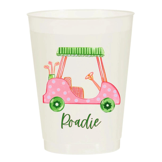 GIRLY GOLF CART ROADIE PINK MASTERS FROSTED PARTY CUPS-MASTERS