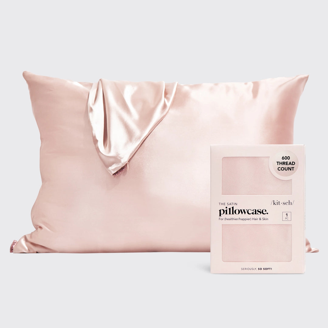 SATIN STANDARD PILLOWCASE-BLUSH