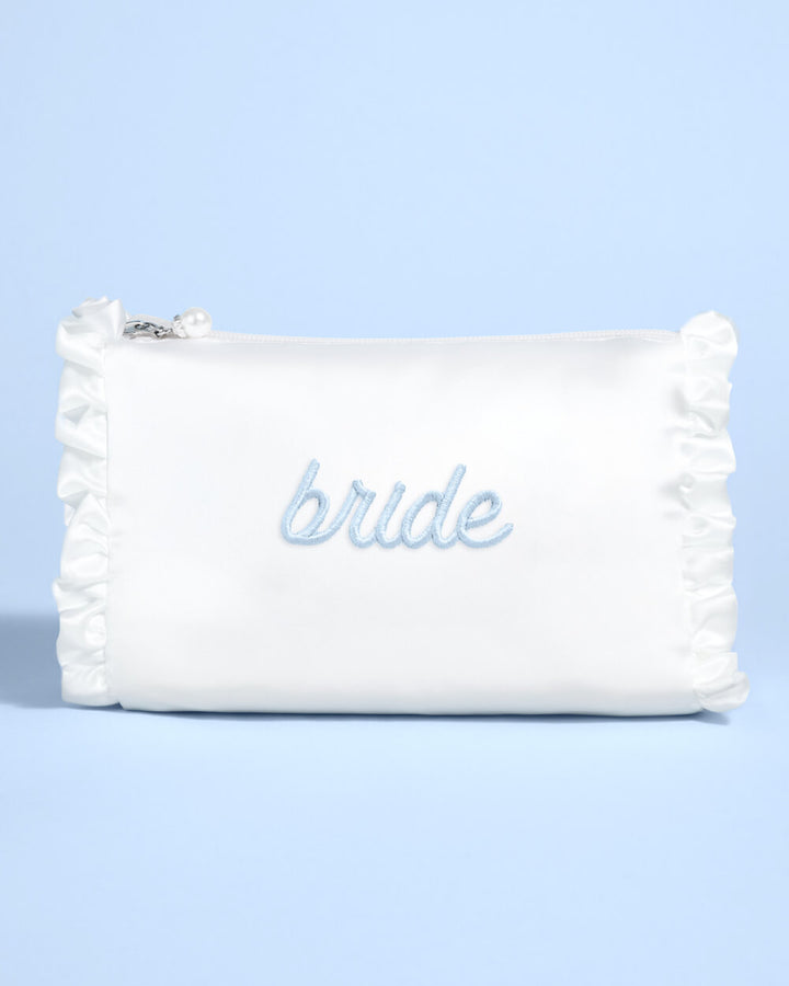 BRIDE EMBROIDERED COSMETIC BAG