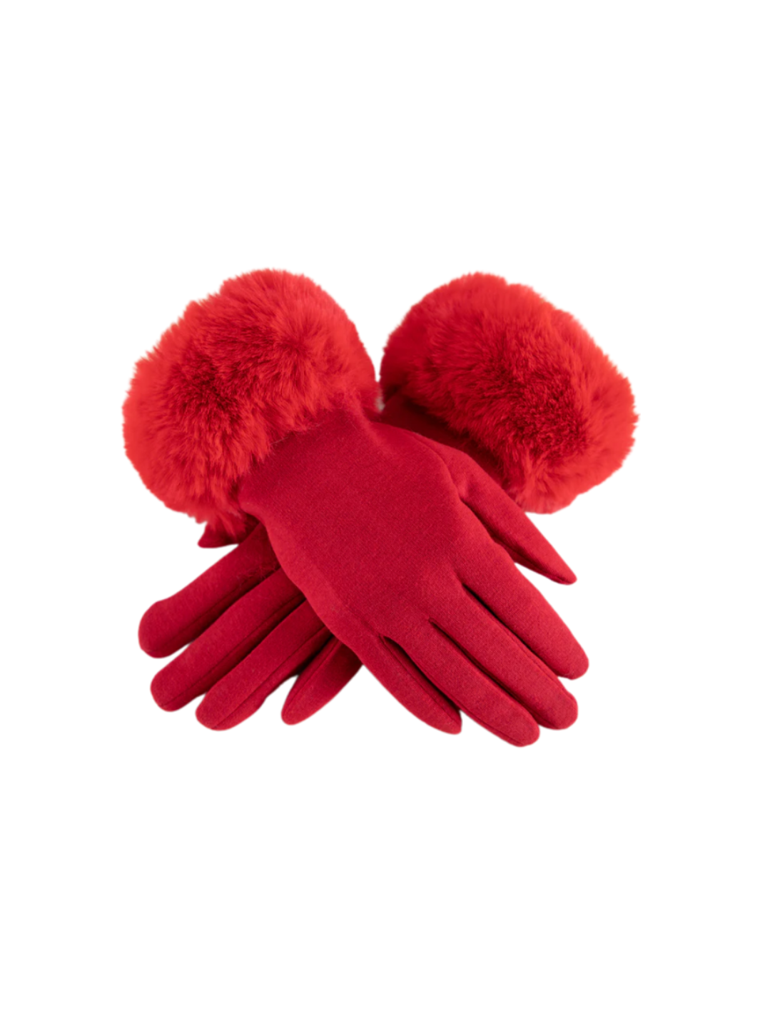 Red Fur Cuff Gloves