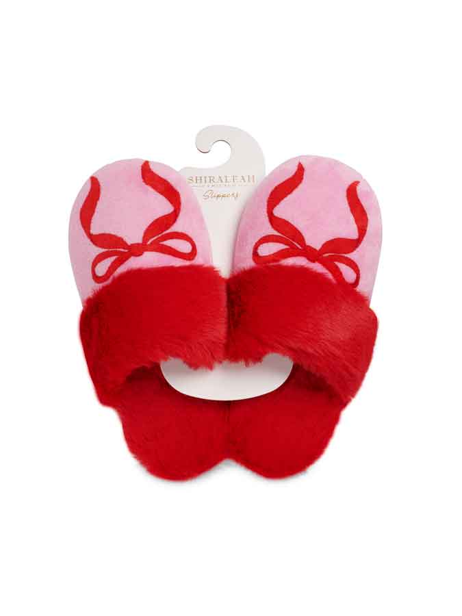 BOW SLIPPERS-PINK