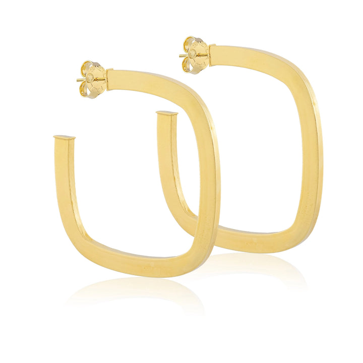 SQUARE ELISA HOOPS-18K GOLD PLATED