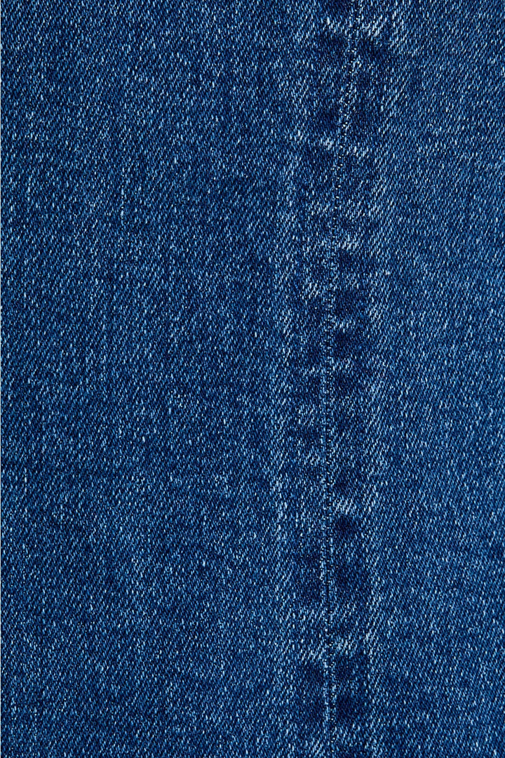 ROUND NECK SLEEVELESS DENIM MINI DRESS-DENIM