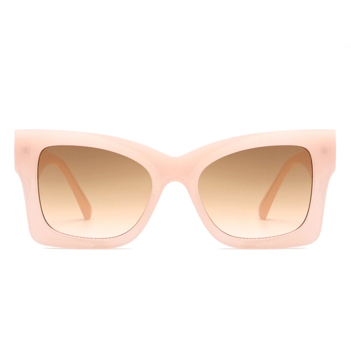 RETRO SQUARE CAT EYE SUNGLASSES-PEACH