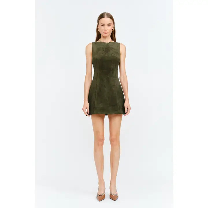 LOUISA DRESS-OLIVE