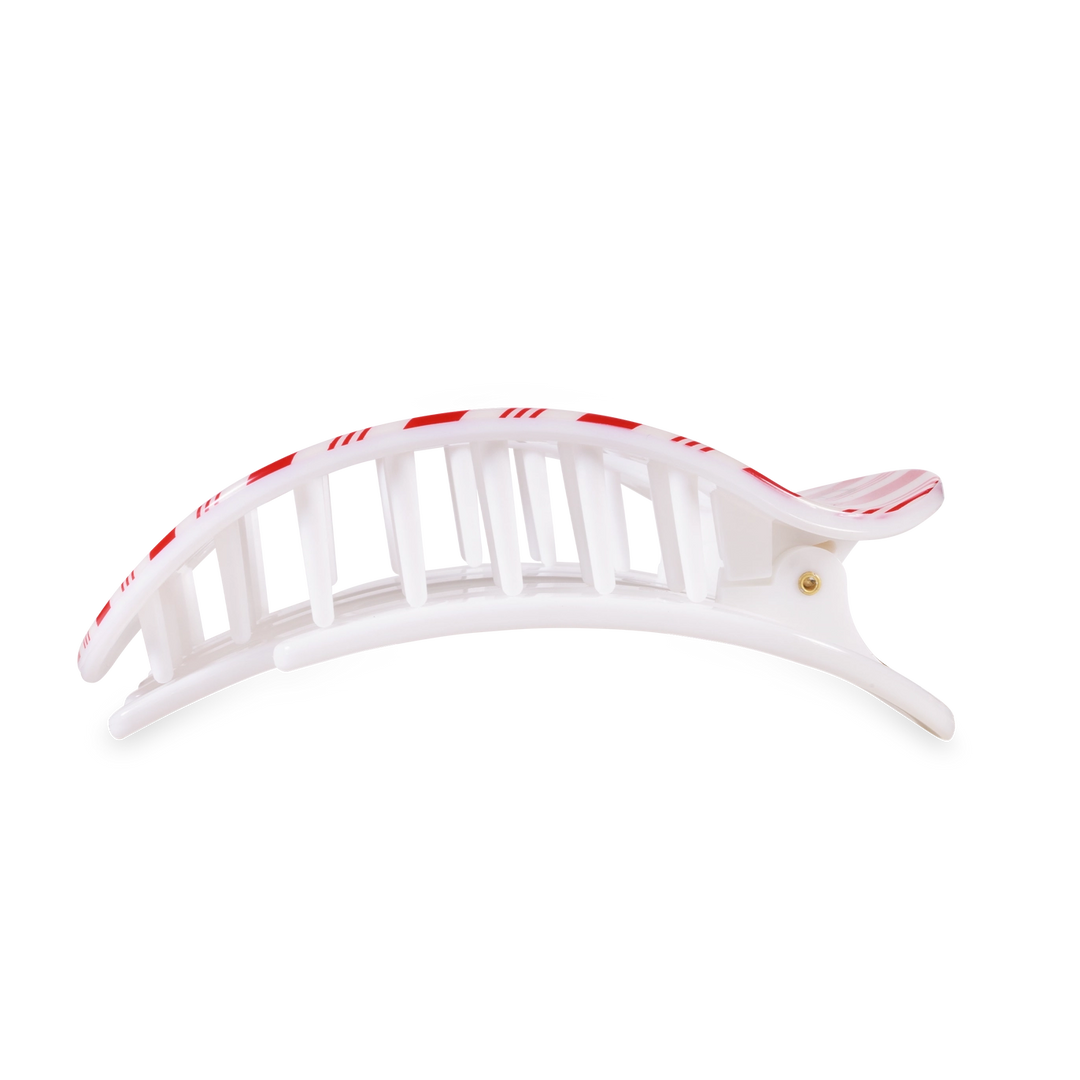 LARGE ROUND FLAT HAIR CLIP-CANDY CANE CRUSH