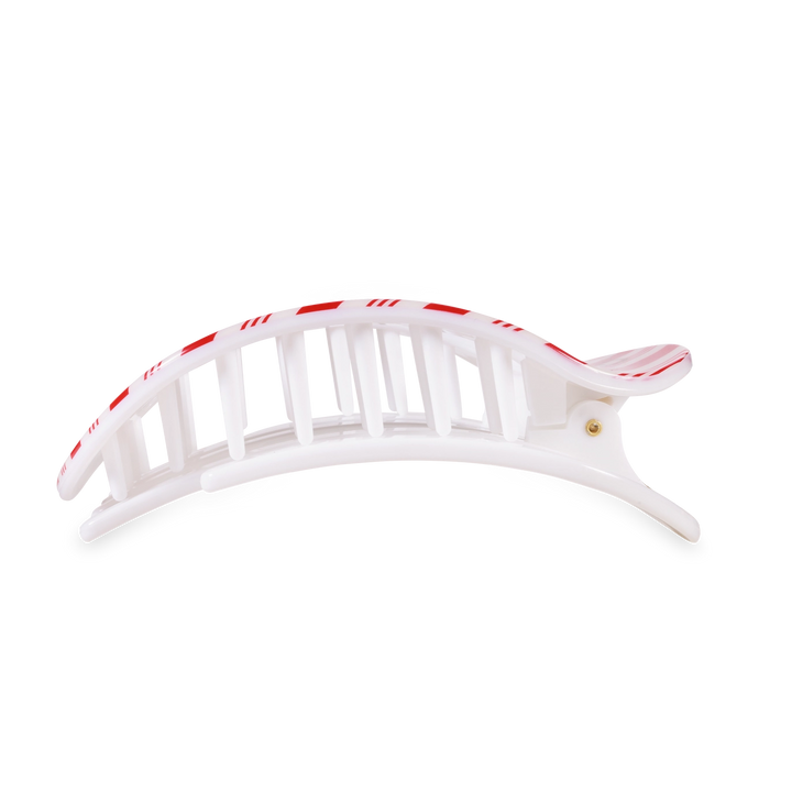 LARGE ROUND FLAT HAIR CLIP-CANDY CANE CRUSH
