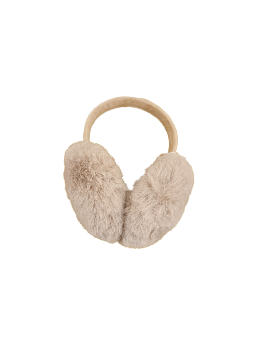 beige fur earmuffs 
