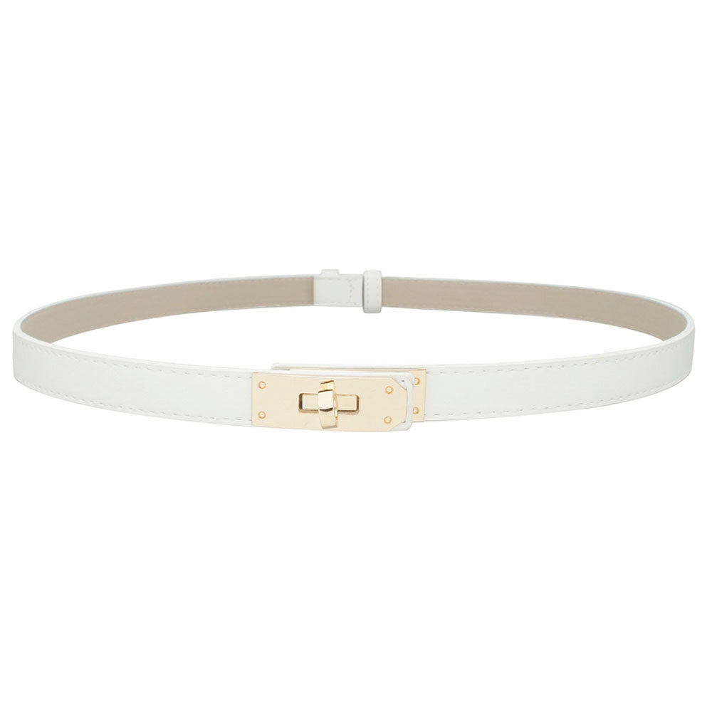 TURLOCK ACCENT SKINNY BELT-WHITE