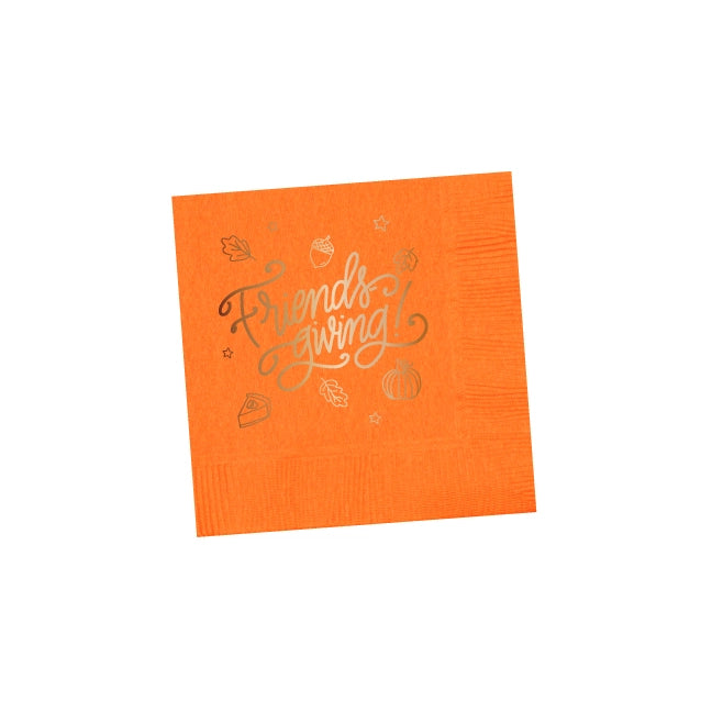 FRIENDSGIVING NAPKINS-ORANGE/COPPER