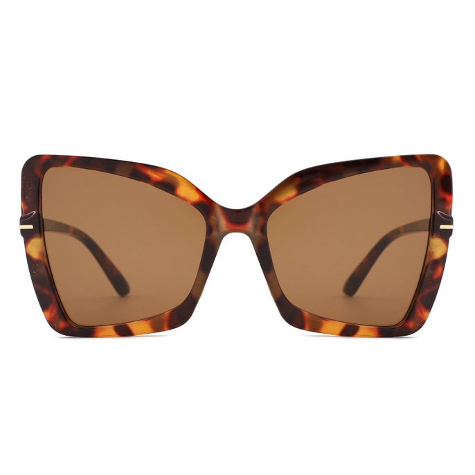 OVERSIZED BUTTERFLY CAT EYE SUNGLASSES-TORTOISE