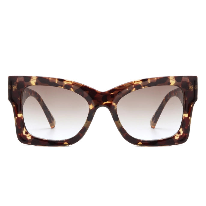 RETRO SQUARE CAT EYE SUNGLASSES-TORTOISE