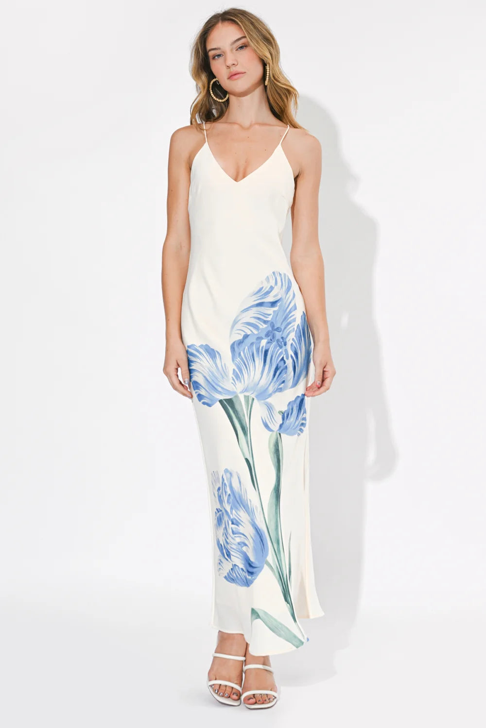 CORINNE SLIP MAXI DRESS-OFF WHITE