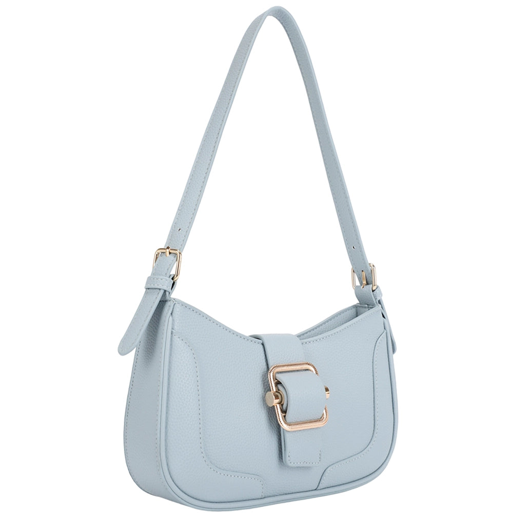 BUCKLE DESIGN SHOULDER BAG-LIGHT BLUE