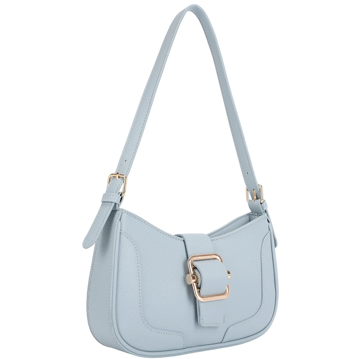 BUCKLE DESIGN SHOULDER BAG-LIGHT BLUE