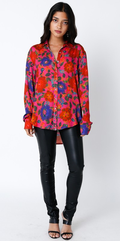 FLORRIE TOP-FUCHSIA FLORAL