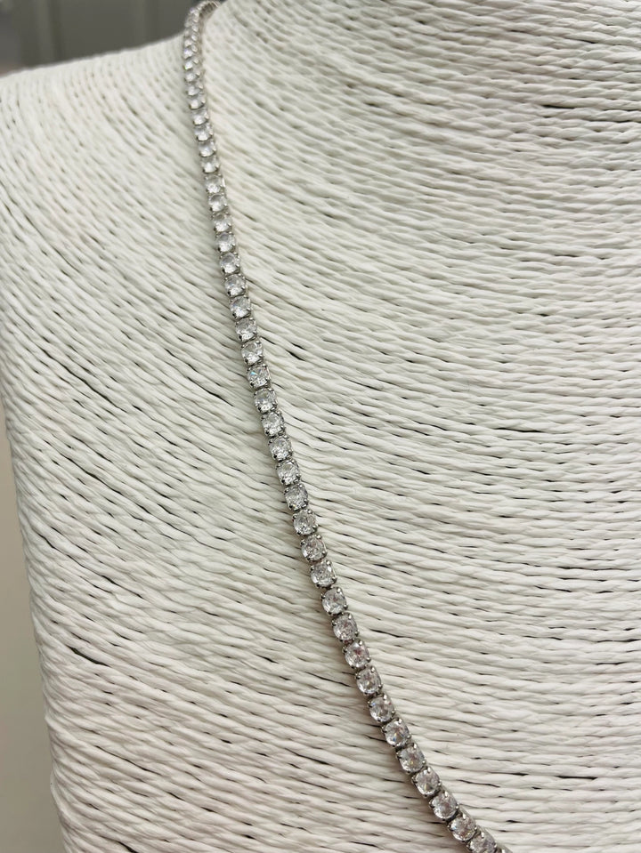 3MM TENNIS NECKLACE-SILVER