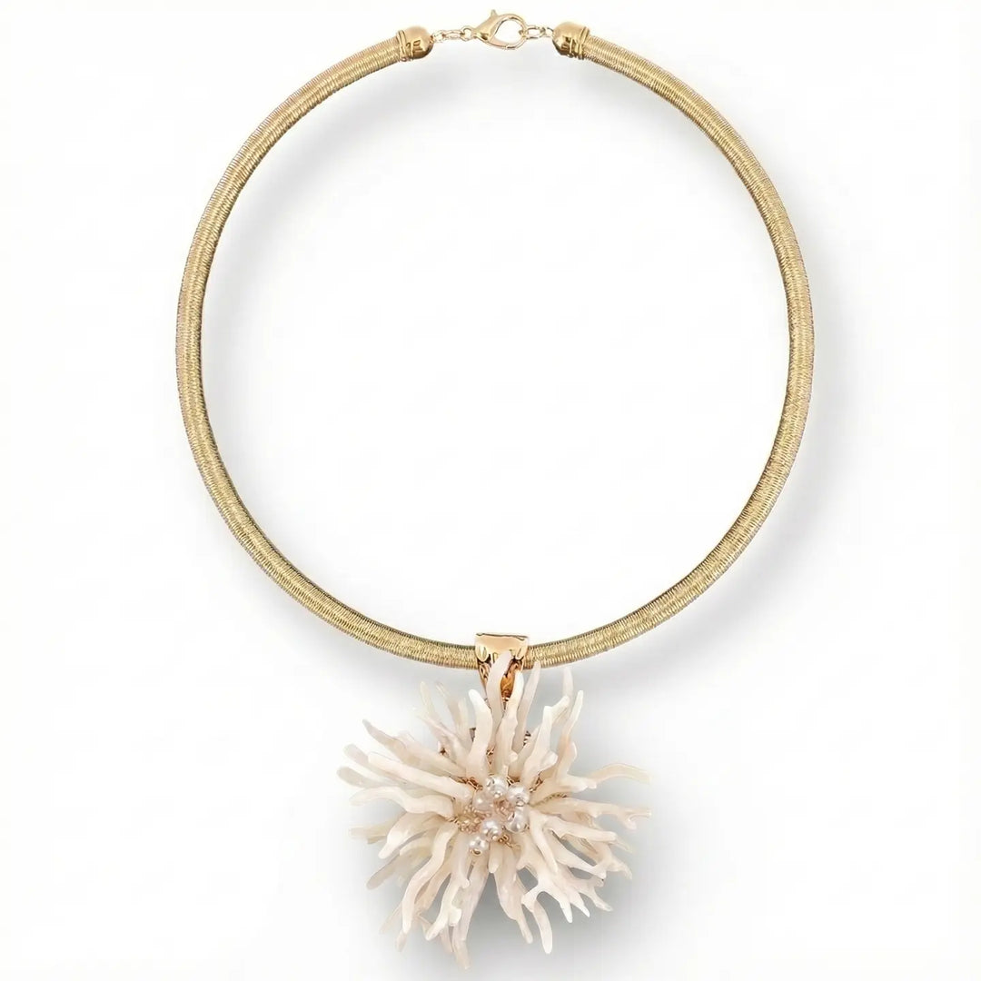 CORAL FLOWER COLLAR NECKLACE