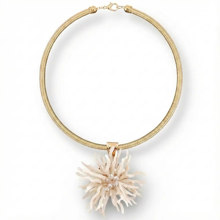 CORAL FLOWER COLLAR NECKLACE