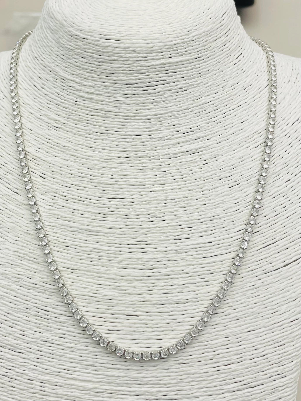 3MM TENNIS NECKLACE-SILVER
