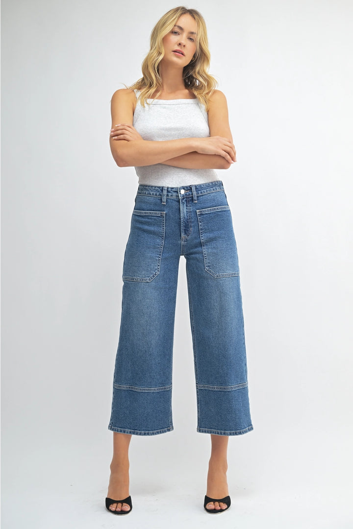 MILA HIGH RISE CROPPED WIDE LEG-MEDIUM DENIM