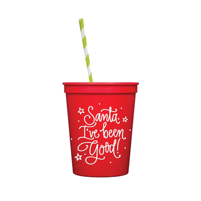 SANTA IVE BEEN GOOD KIDS STADIUM CUPS-RED