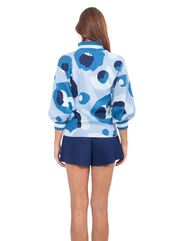 LOLLI SWEATER-BLUE COLLEGIATE CHEETAH