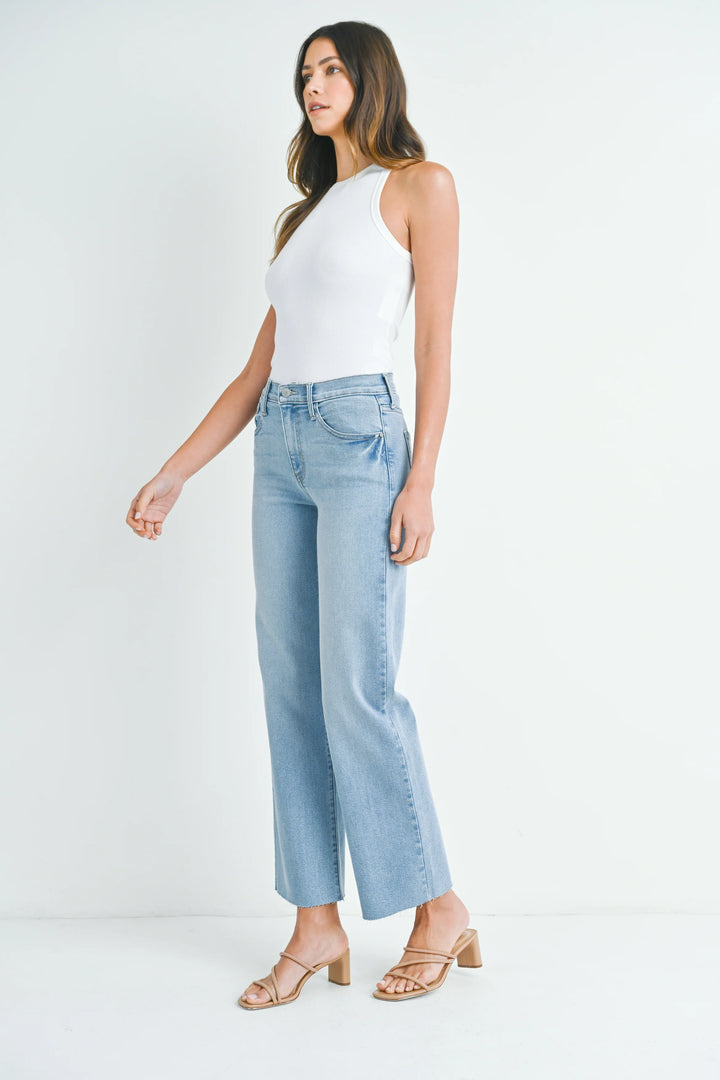 THE SLIM PALAZZO-LIGHT DENIM