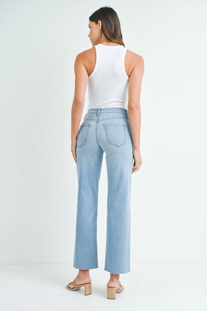 THE SLIM PALAZZO-LIGHT DENIM