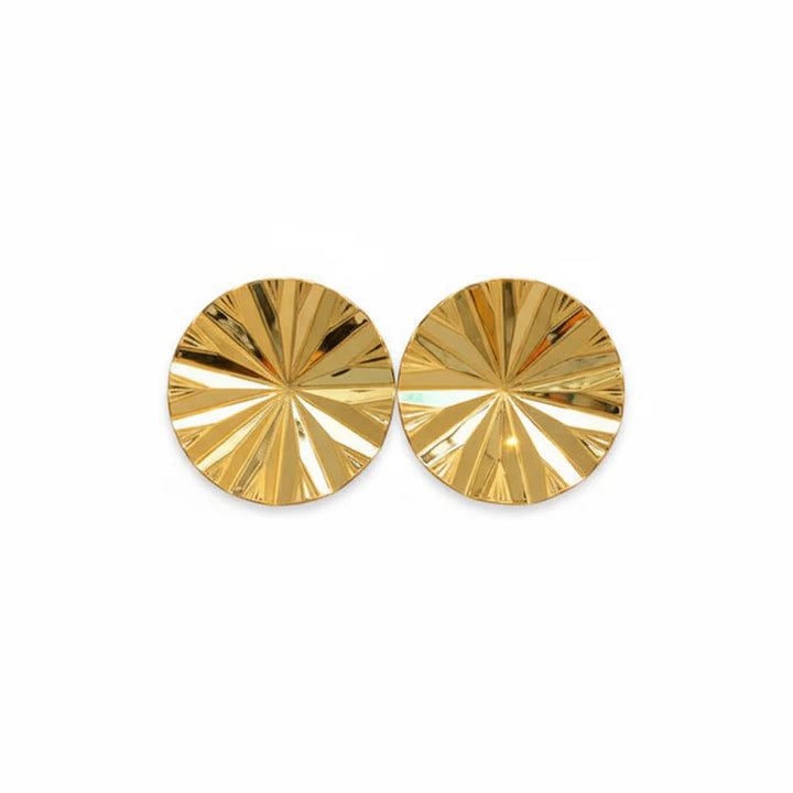 LARGE IRIS STUDS-SHINY 18K GOLD PLATED