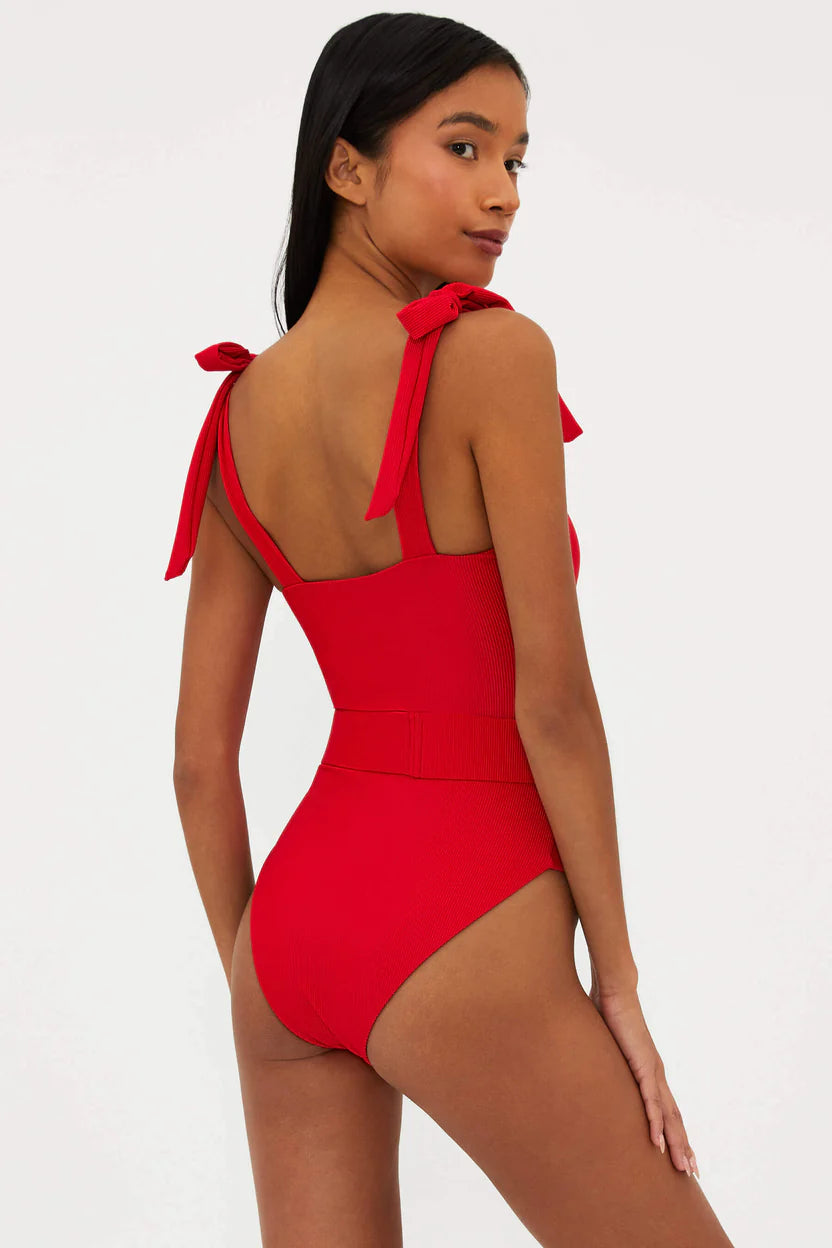 SYDNEY BELTED ONE PIECE - RED