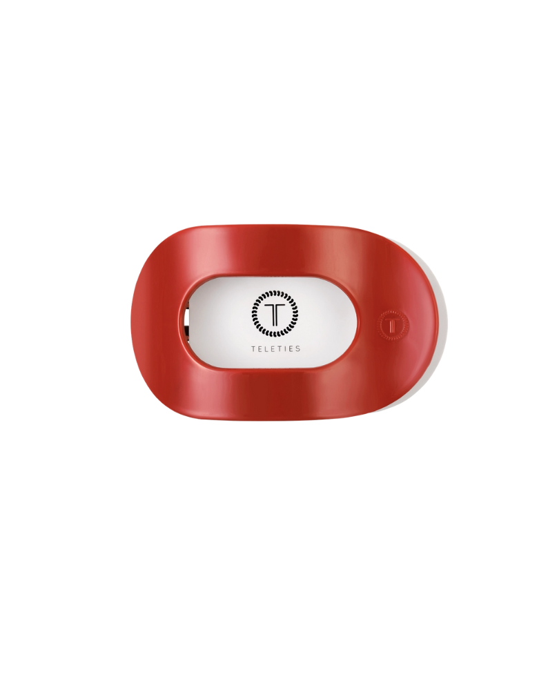 red large flat circle hair claw