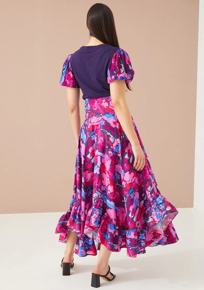 DALIA SKIRT DRESS-MAGENTA PAINT BURST