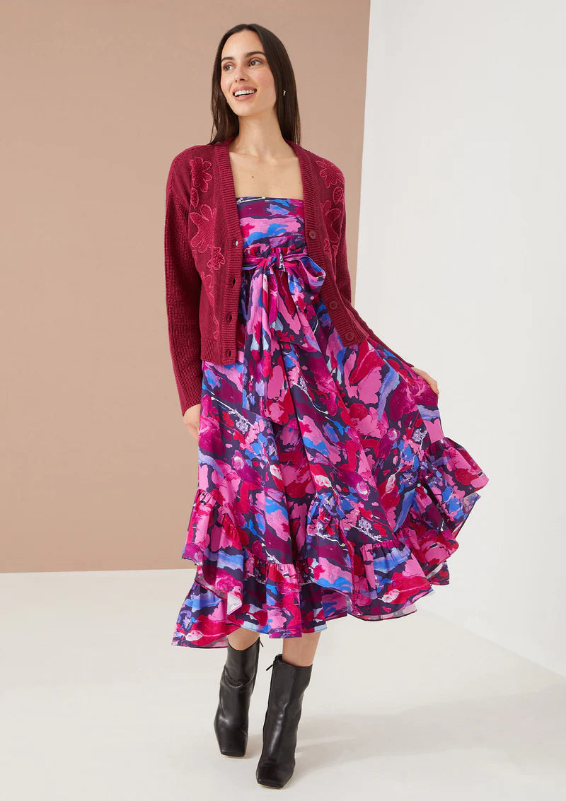 DALIA SKIRT DRESS-MAGENTA PAINT BURST