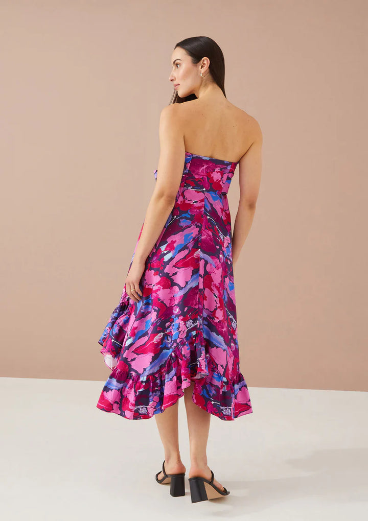 DALIA SKIRT DRESS-MAGENTA PAINT BURST