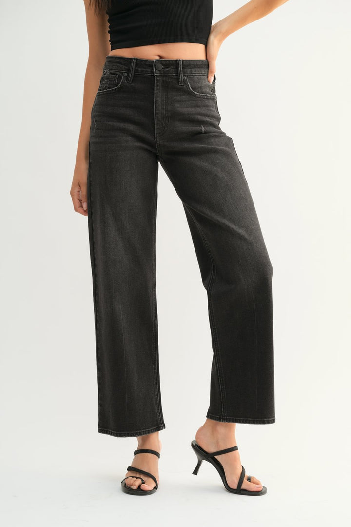 ELLIE HIGH RISE VINTAGE STRAIGHT-WASHED BLACK