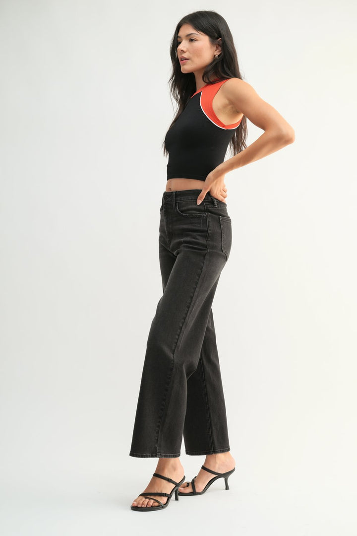 ELLIE HIGH RISE VINTAGE STRAIGHT-WASHED BLACK