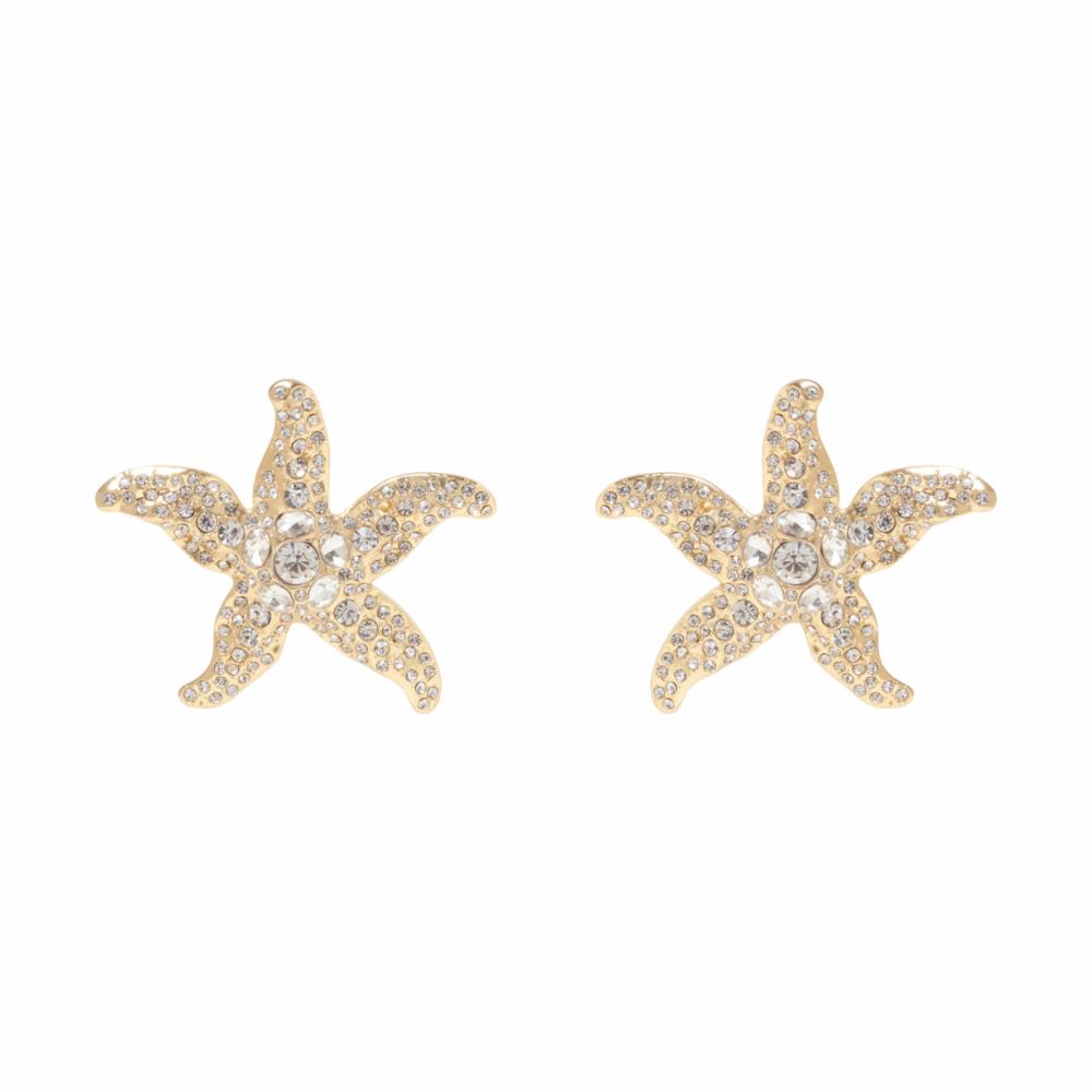 LUX BETTINA EARRINGS-GOLD/CLEAR