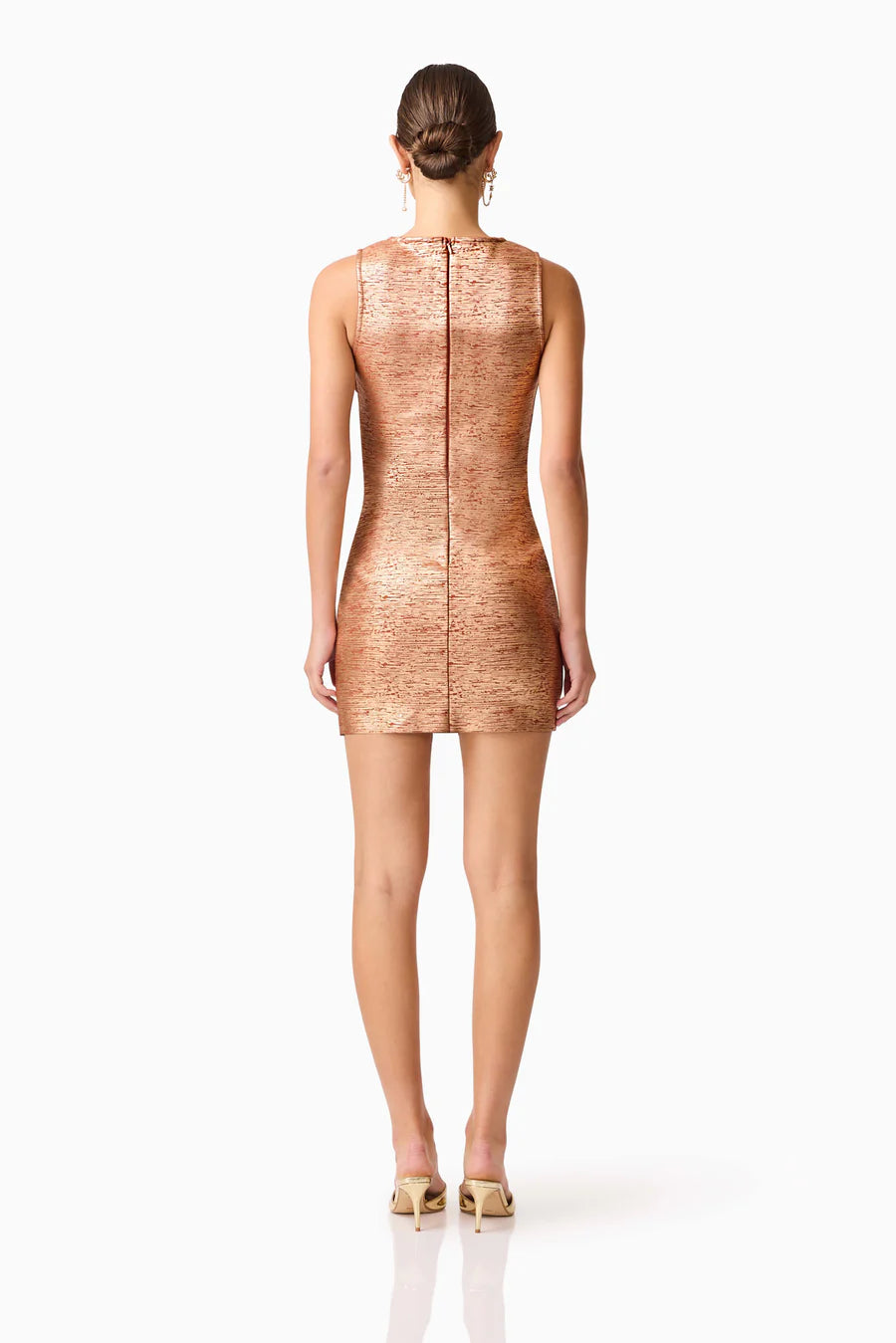 RHIAN FITTED MINI DRESS-RUST