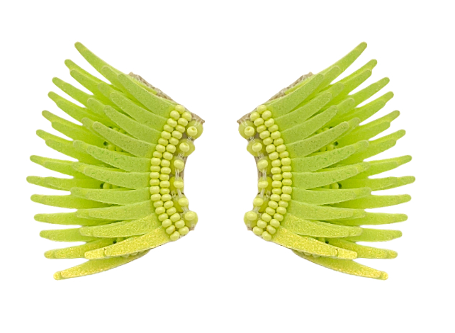 MINI MADELINE EARRINGS-LIME YELLOW