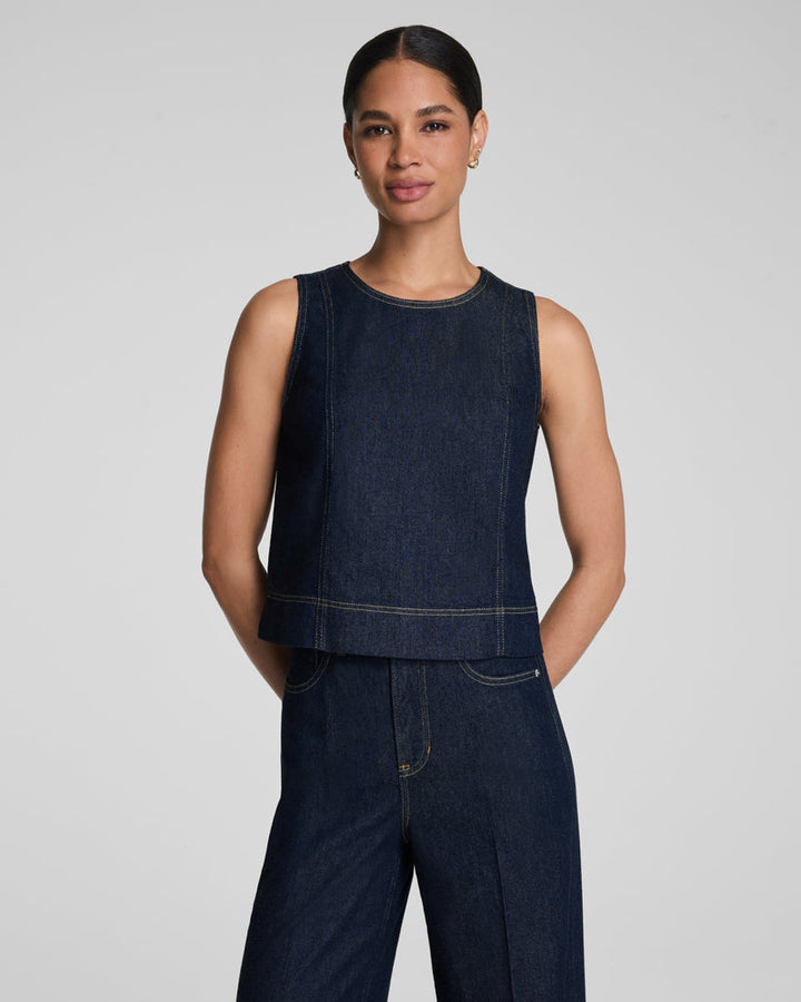 LIGHTWEIGHT DENIM SHELL TANK-RINSE