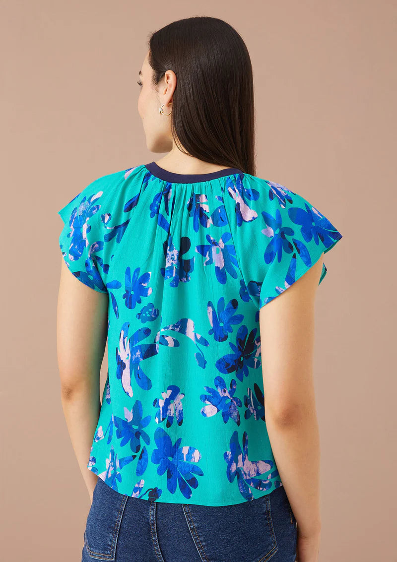 ERICA TOP-JADE MARBLE FLORAL