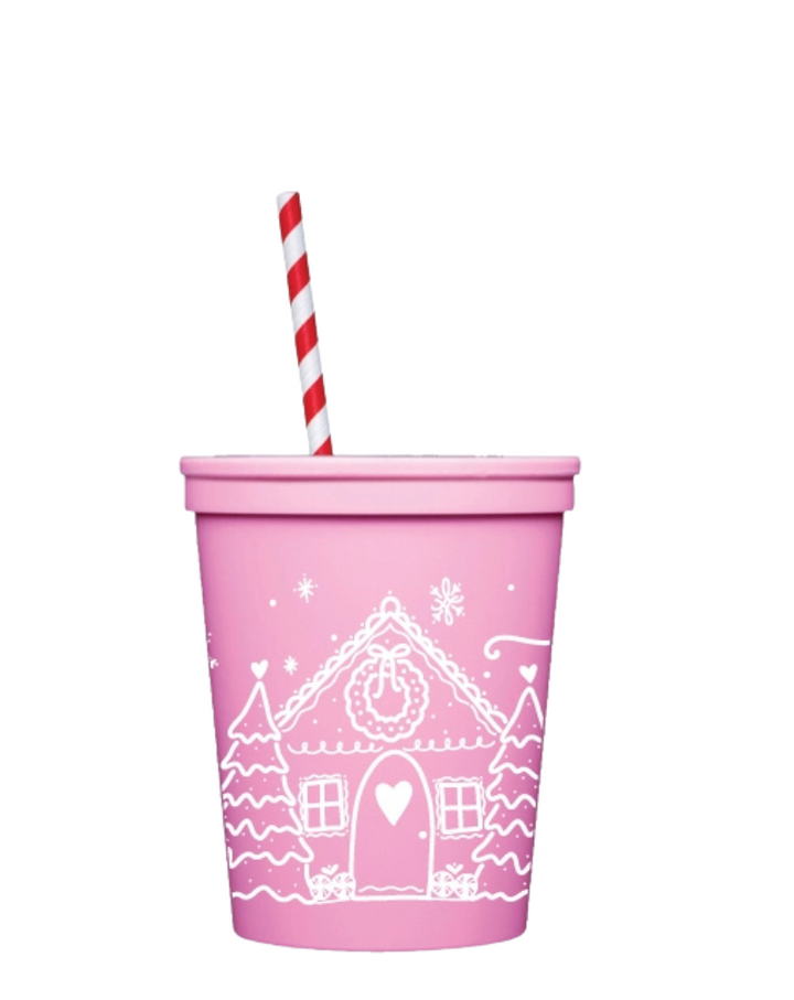 GINGERBREAD CHRISTMAS STADIUM CUPS-PINK